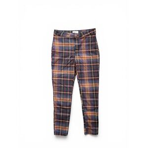 We The Free Plaid Pants Womens 30 Multicolor Slim High Rise Tapered Leg *Flawed*
